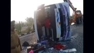 Uttar Pradesh Road Accident: Bus Full of Labourers Overturns on Agra-Lucknow Expressway in Etawah As Driver Dozes Off; 30 People Injured
