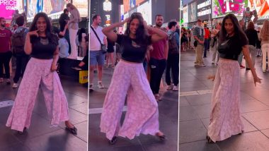 ‘Radha Kaise Na Jale’ Viral Dance Video: Woman Dances to Popular Bollywood Song at Times Square in New York, Receives Wholesome Reaction From People