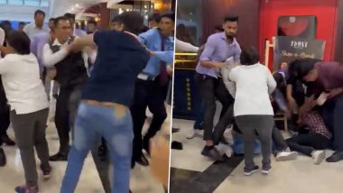 Kalesh Pro Max! Ugly Fight Breaks Out Between Bouncers and Family Over Service Charge at Spectrum Mall in Noida (Watch Video)