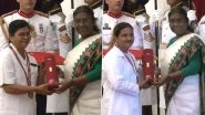 National Florence Nightingale Awards 2022-2023: President Droupadi Murmu Presents Honours to Nurses at Rashtrapati Bhavan in Delhi (Watch Video)