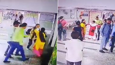 Lucknow Shocking Video: Woman Goes To Inquire at an Office, Gets Beaten Up by the Inquiry Officer (Watch)