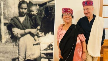 Anupam Kher Pens Heartfelt Note To Wish Mother Dulari Kher on Her Birthday and Shares Pictures (View Post)