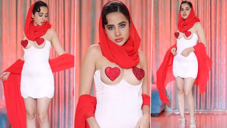 'Kapde Aise Pehno Ki Char Log Bole' Urfi Javed Goes XXX-tra Cocky Flaunting Heart-Shaped Pasties While Taking a Dig at Her Haters (Watch Instagram Reel)