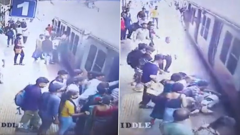 Mumbai: Alert TC Saves Elderly Woman's Life At Wadala Railway Station, Incident Caught on CCTV Camera (Watch Video)