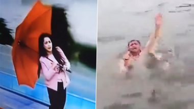 India vs Pakistan: Indian and Pakistani Journos in Tight Race to Become Funniest 'News' Anchor While Covering Biparjoy Cyclone (Watch Videos)