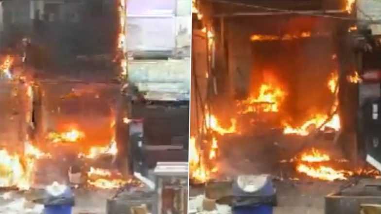 Delhi Fire Video: Bakery in Mayur Bihar Engulfs in Blaze, Four Fire Tenders on Spot