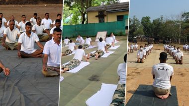 International Yoga Day 2023: From Longewala in Rajasthan to Dong Valley in Arunachal Pradesh, BSF Personnel Perform Yoga at Over 100 Locations Along Pakistan and China Borders, Netizens Share Pics