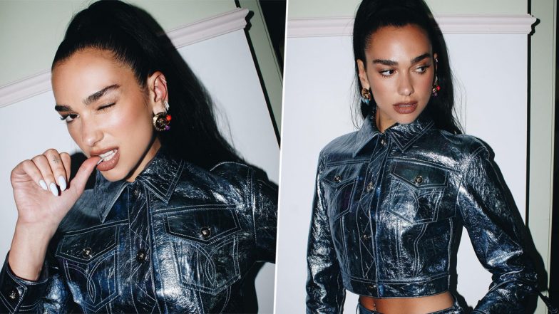 Dua Lipa Is All Things Sexy in Metallic Jacket and Skirt; Check Out the Singer's Glam Photos!