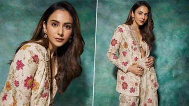 Rakul Preet Singh Stuns in Exquisite Embroidered Co-Ord, I Love You Actress Adds Desi Twist to Her Fashion (View Pics)