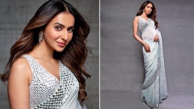 Rakul Preet Singh Looks Like a Dream in White Saree With Glass Patchwork, Check Gorgeous Pictures of De De Pyaar De Actor