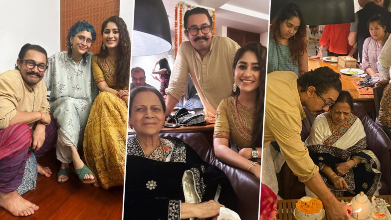 Aamir Khan Celebrates His Mother Zeenat Hussain’s Birthday at His Residence With Ex Kiran Rao and His Sisters (View Pics)