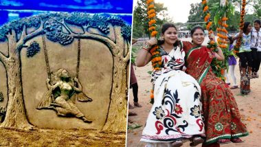 Raja Parba 2023 Wishes: Sand Artist Sudarsan Pattnaik Shares Greetings for the Odia Festival Through His Art