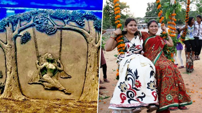 Raja Parba 2023 Wishes: Sand Artist Sudarsan Pattnaik Shares Greetings for the Odia Festival Through His Art | ???????? LatestLY