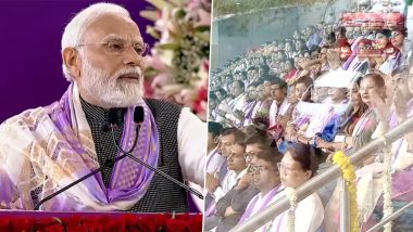 PM Narendra Modi Attends Centenary Celebrations of DU, Lays Foundation of Three Buildings of University (Watch Video)