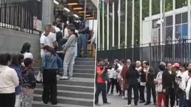 PM Modi To Lead Yoga Session at UN HQ: People Queue Up Outside UN Headquarters To Celebrate 9th International Yoda Day Celebrations (Watch Video)