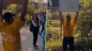 'Russian Kahan Milegi?', Youth Roams Around College Premises Holding Poster With Inappropriate Message in UP's Muzaffarnagar, Police Launch Action After Video Goes Viral