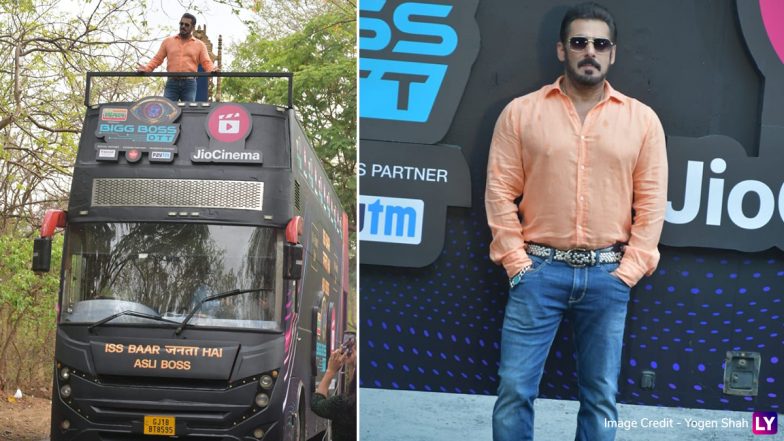 Bigg Boss OTT Season 2: Salman Khan Rides Atop of Bus To Promote the Reality Show (View Pics)