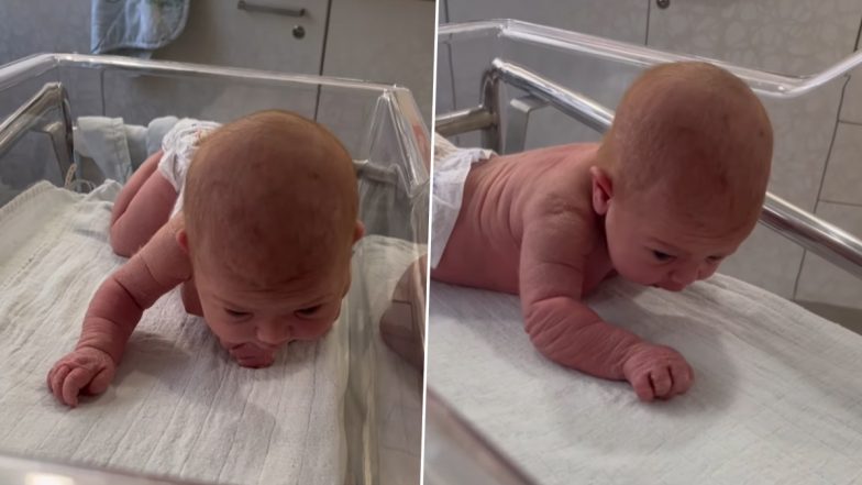 Three-Day-Old Baby Girl Shocks Mother as She Lifts Her Head and Crawls in Her Hospital Bed, Video Goes Viral