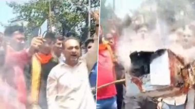 Adipurush: Protesters In Jammu Burn Effigies, Demand A National Ban on Prabhas And Kriti Sanon's Movie (Watch Video)