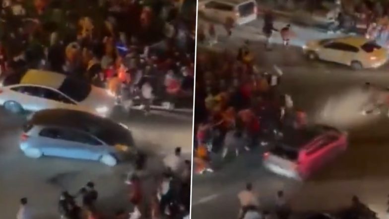 Turkey Road Rage Video: Fed Up of Fans Blocking Road, Man Plows Into Crowd in Osmaniye