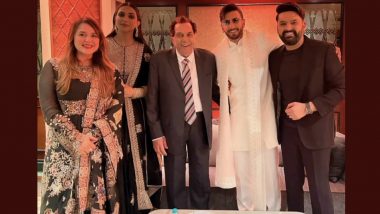 Karan Deol-Drisha Acharya Wedding: Deepika Padukone and Ranveer Singh Pose With Dharmendra Deol, Kapil Sharma and His Wife Ginni at Reception (View Pic)