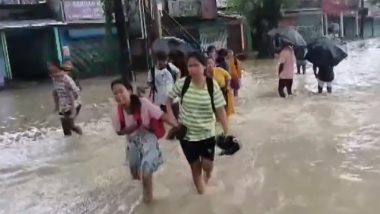 Assam Floods: Nearly 4.96 Lakh People Severely Affected in 22 Districts As Flood Situation Worsens, One Dies Due to Drowning (Watch Video)