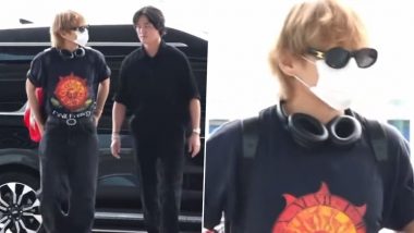BTS V aka Kim Taehyung Looks Dapper in Black Graphic T-Shirt, Check Airport Look of the K-Pop Star