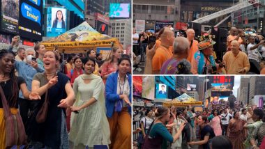 Jagannath Rath Yatra in New York City Video: Chants of ‘Hare Rama Hare Krishna’ Echoes NYC Streets as People Celebrate Hare Krishna Festival Organised by ISKCON