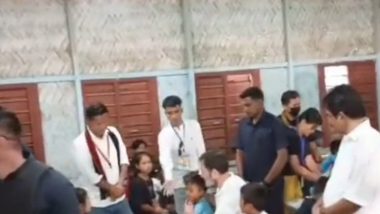 Rahul Gandhi Shares Lunch With Children At Relief Camp in Manipur's Churachandpur (Watch Video)