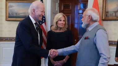 PM Modi State Dinner in US: President Joe Biden, First Lady Jill Biden Host Prime Minister Narendra Modi at Private White House Dinner (Watch Video)