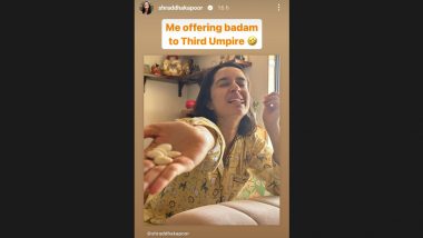 Shraddha Kapoor Offers 'Badam' to Third Umpire, Trolls Controversial Decision of Shubman Gill Dismissal During IND vs AUS WTC 2023 Final (View Pic)