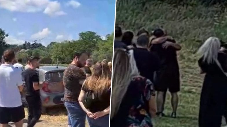 Fake Death Prank Viral Video: Man Stages His Demise and Shocks Family and Friends by Attending His Own Funeral in Helicopter (Watch)