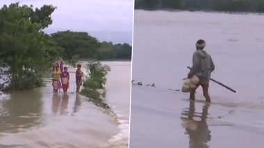 Assam Floods Video: Villages Flooded Following Torrential Rains in State