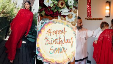 Sonam Kapoor Celebrates Birthday With Her ‘Two Beautiful Boys’ in London, Shares Photos of Dress, Cake, Champagne and More! (View Post)