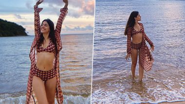 Alaya F Mesmerises In Striking Maroon Checkered Bikini From Her 'Extra Spontaneous' Beach Holdiay (View Pics)