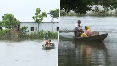 Assam Floods: Nearly 38,000 People Across Nine Districts Still Affected Despite Overall Improvement in Flood Situation (Watch Videos)