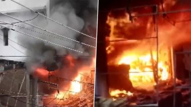 Andhra Pradesh Fire: Blaze Erupts at Shopping Mall in Prakasam District, No Casualty Reported (Watch Video)