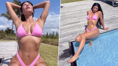 Kim Kardashian Sets Hearts Ablaze As She Flaunts Her Toned Physique In Seductive Pink Bikini!