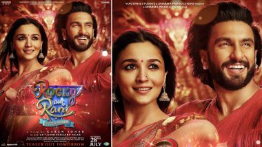 Rocky Aur Rani Kii Prem Kahaani Teaser: Ranveer Singh and Alia Bhatt’s Film's Glimpse To Release on June 20 (View Poster)