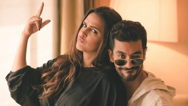 Neha Dhupia and Angad Bedi Enjoy a Ride on Electric Bicycles in Rains, Actor Talks About Lust Stories Connection He Has With Wife