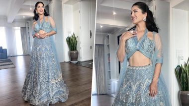 Sunny Leone Flaunts her Desi Elegance in Stunning Blue Lehenga (View Pics)