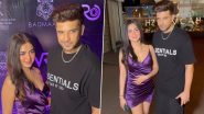 Tejasswi Prakash and Karan Kundrra Exude Glamour in Stylish Purple Dress and All-Black Ensemble (Watch Video)