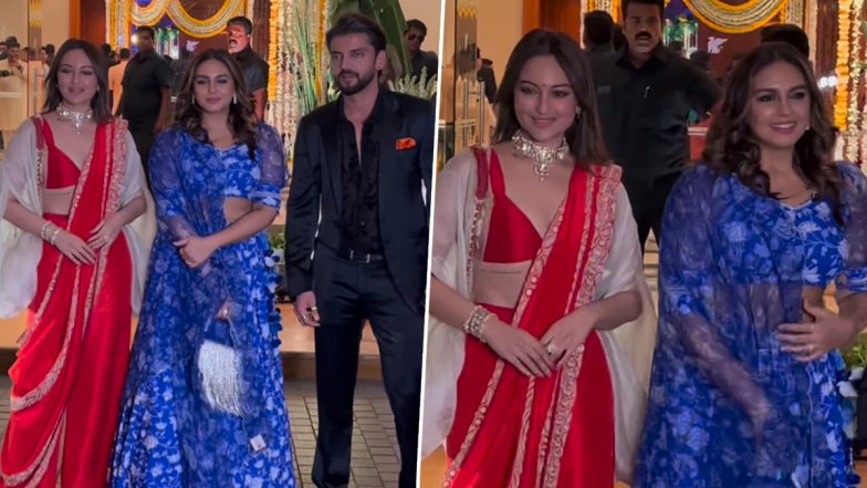 Sonakshi Sinha and Zahir Iqbal Avoid Getting Clicked Together As They Arrive for Madhu Mantena-Ira Trivedi Wedding Reception With Huma Qureshi (Watch Video)