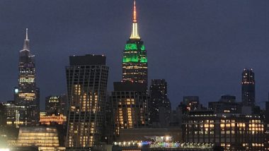 Tiranga on Empire State Building Video: Historic New York City Skyscraper Decked Up in Tricolour for PM Modi's US Visit (Watch)