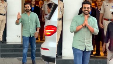 Ram Charan Greets Paparazzi, Oozzing Dapper Vibes In A Stylish Green Shirt and Denim Jeans (Watch Video)