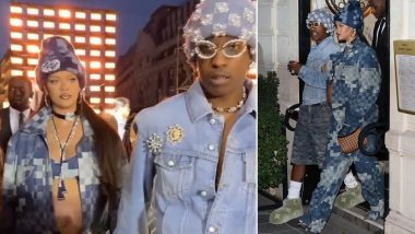 Rihanna and A$AP Rocky Arrive at Louis Vuitton Fashion Show in Glamorous Outfits, Singer Flaunts Pregnant Belly in Open Jumpsuit (View Pics and Videos)