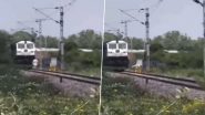 Man Flung in Air After Being Hit by Speeding Train While Crossing Railway Tracks, Horrifying Old Video From Haryana Goes Viral Again