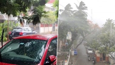 Chennai Rains Photos & #ChennaiRains Trending Videos Go Viral As Sudden Burst of Rains Get People Some Relief From Scorching Heat