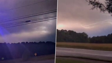 Lightning, Storm in North Carolina Videos: Excessive Storms Damage Properties, Causes Power Outages in Several Parts of US State