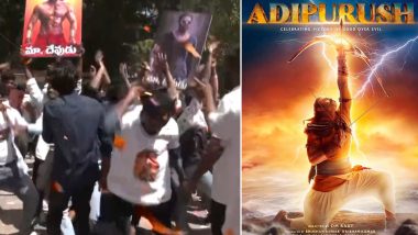 Adipurush: Prabhas’ Fans Dance and Celebrate the Release of the Mythological Drama Outside a Theatre in Hyderabad (Watch Video)